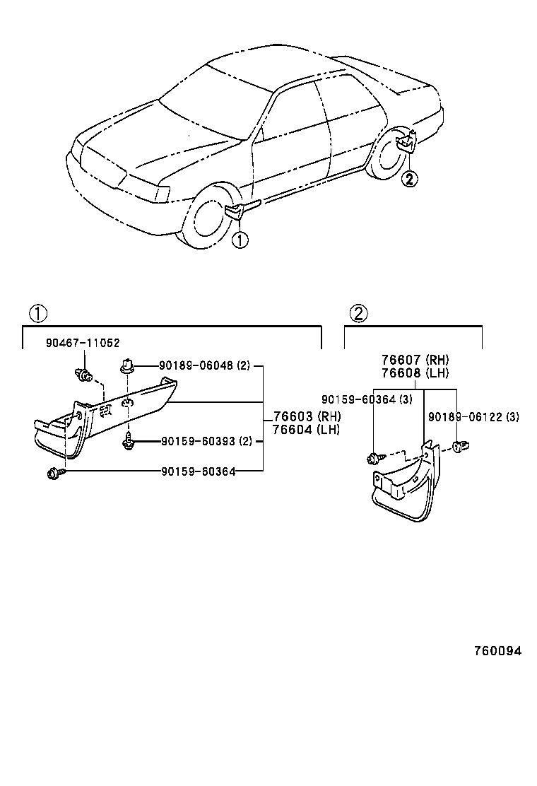 76604-39035 MUDGUARD SUB-ASSY, FRONT FENDER, LH product image