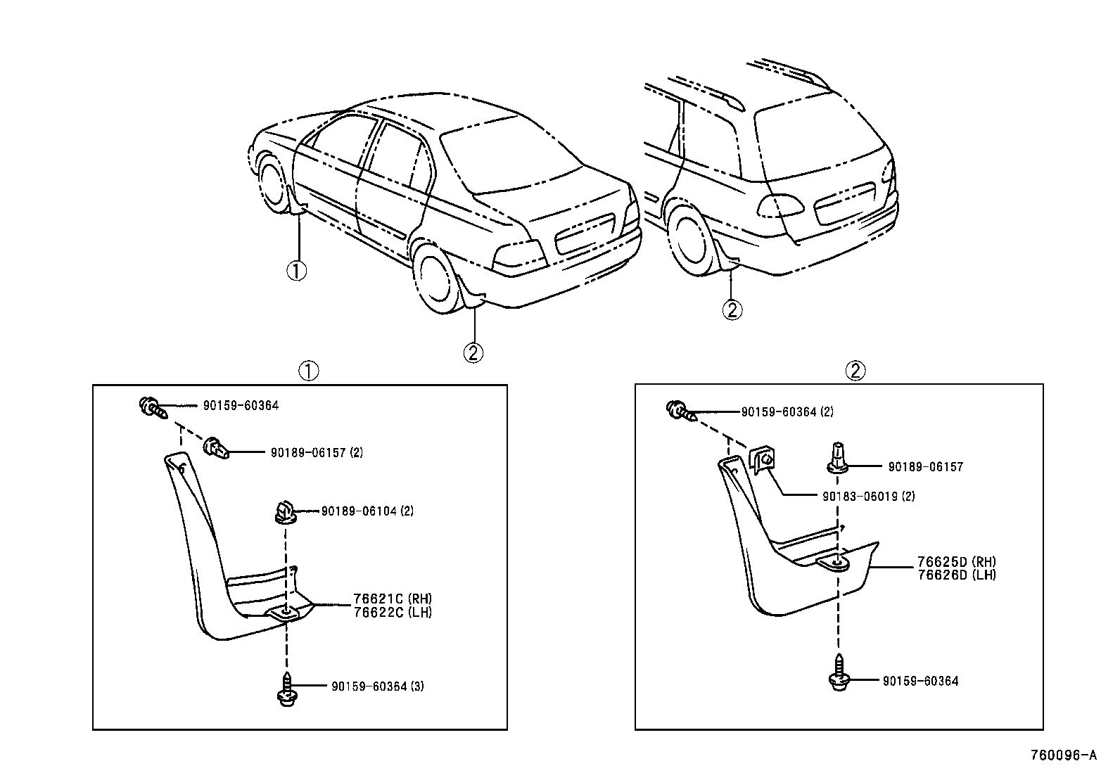76626-05020 MUDGUARD, QUARTER PANEL, REAR LH product image