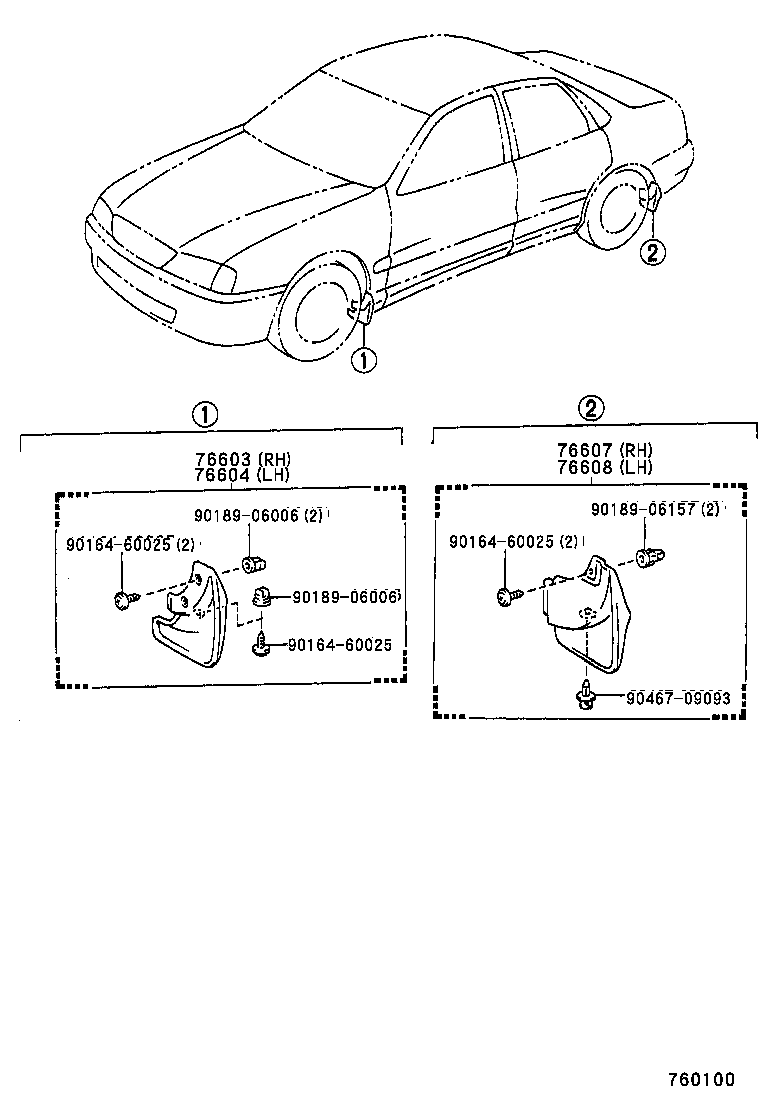 76622-09110-A0 MUDGUARD SUB-ASSY, FRONT FENDER, LH product image