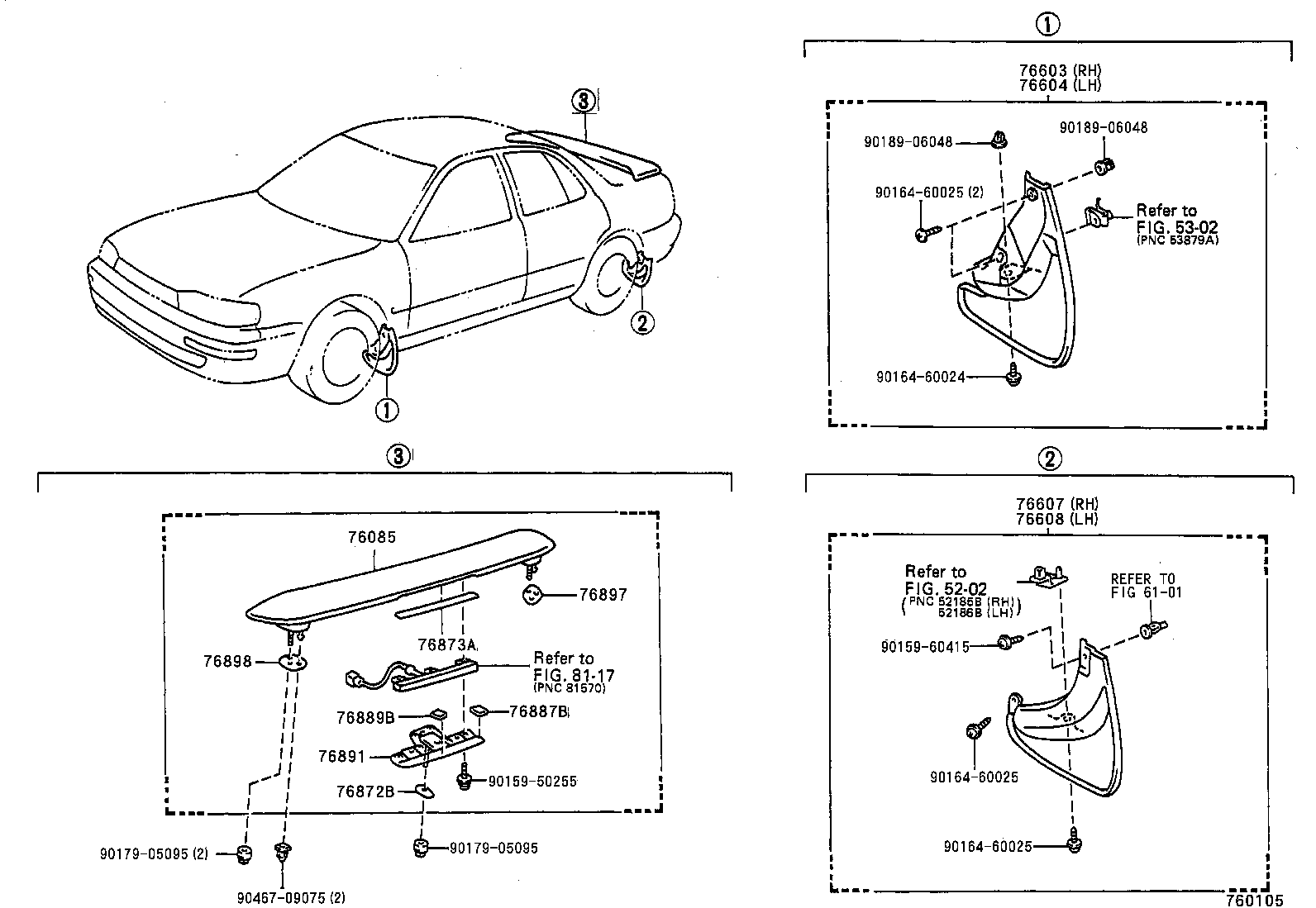 76891-33020-B0 SPOILER, REAR NO.1 product image