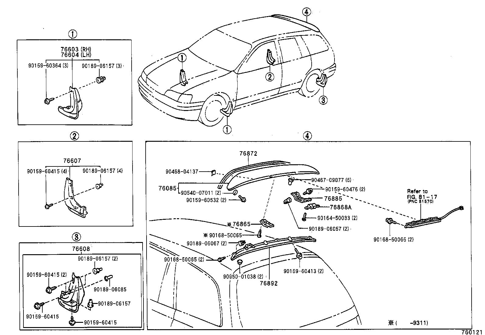76085-21901 SPOILER SUB-ASSY, REAR product image
