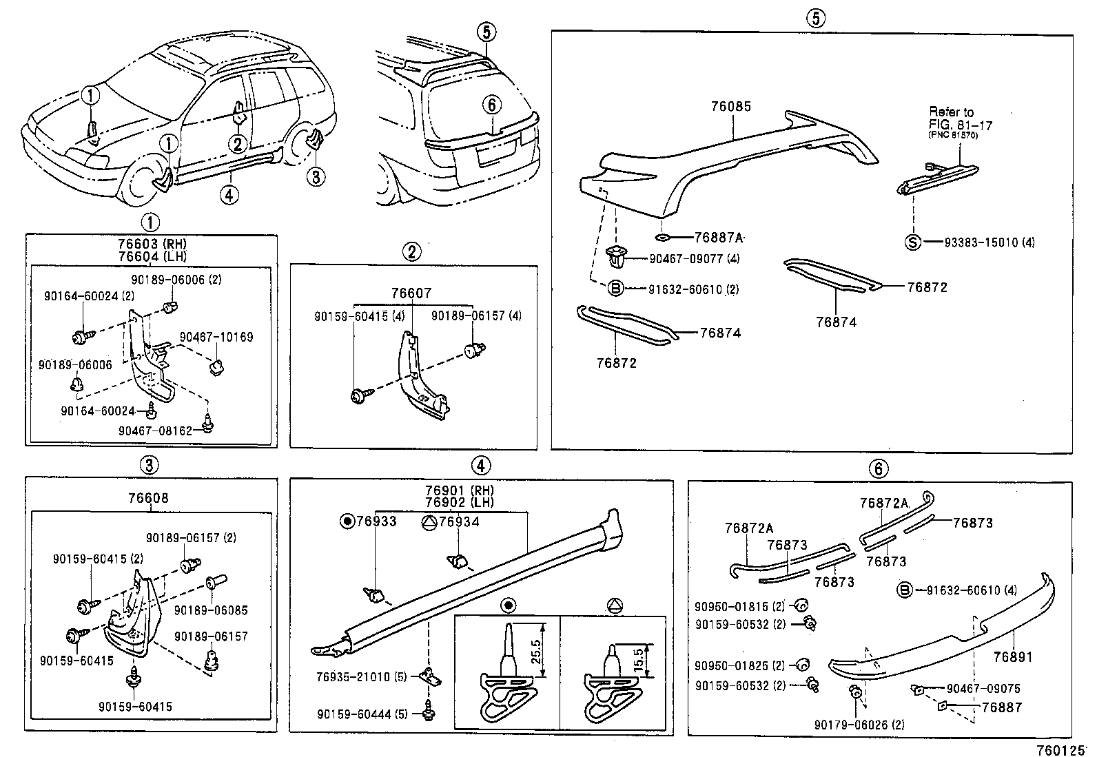 76085-21901 SPOILER SUB-ASSY, REAR product image