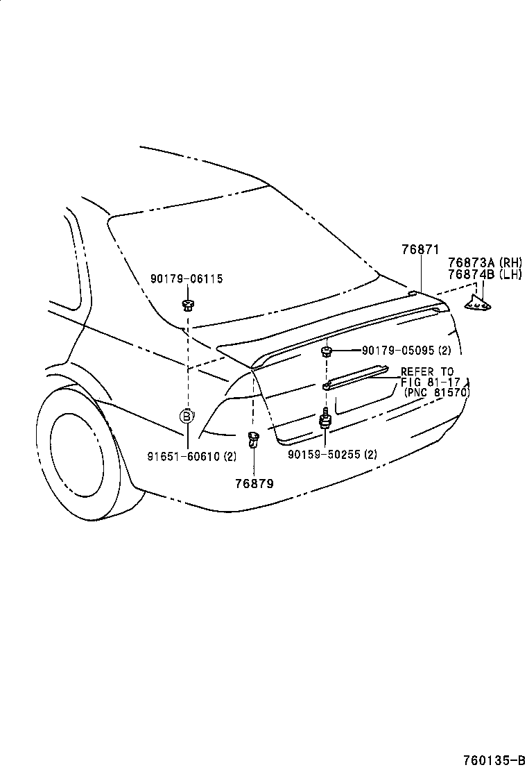 76085-32110-B0 SPOILER SUB-ASSY, REAR product image