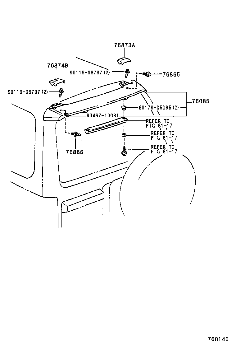76085-35901 SPOILER SUB-ASSY, REAR product image