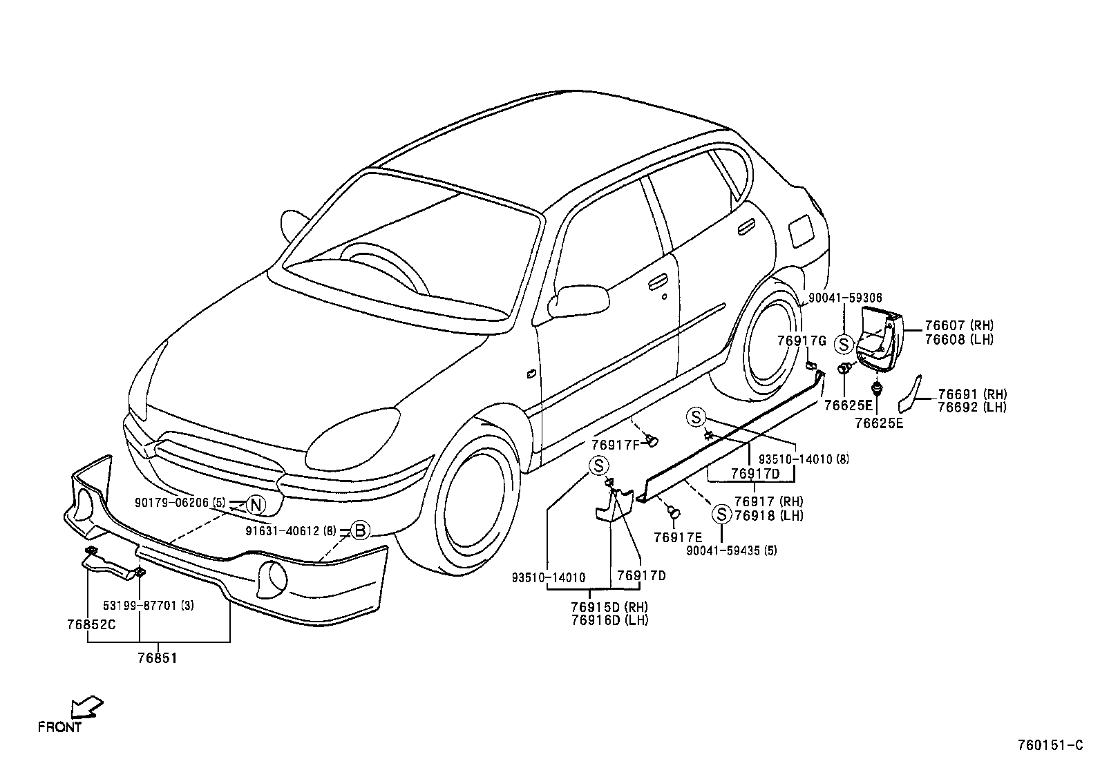 76803-97401 PROTECTOR, REAR SPOILER, NO.1 product image