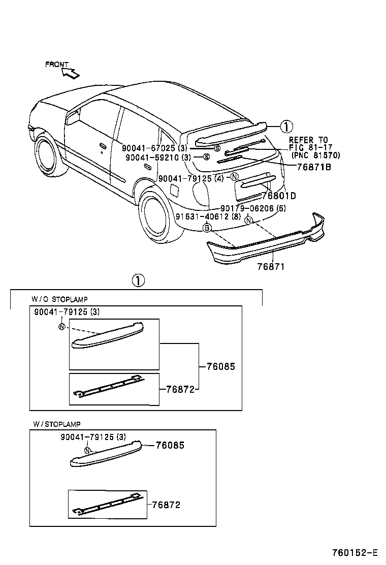 76803-97401 PROTECTOR, REAR SPOILER, NO.1 product image