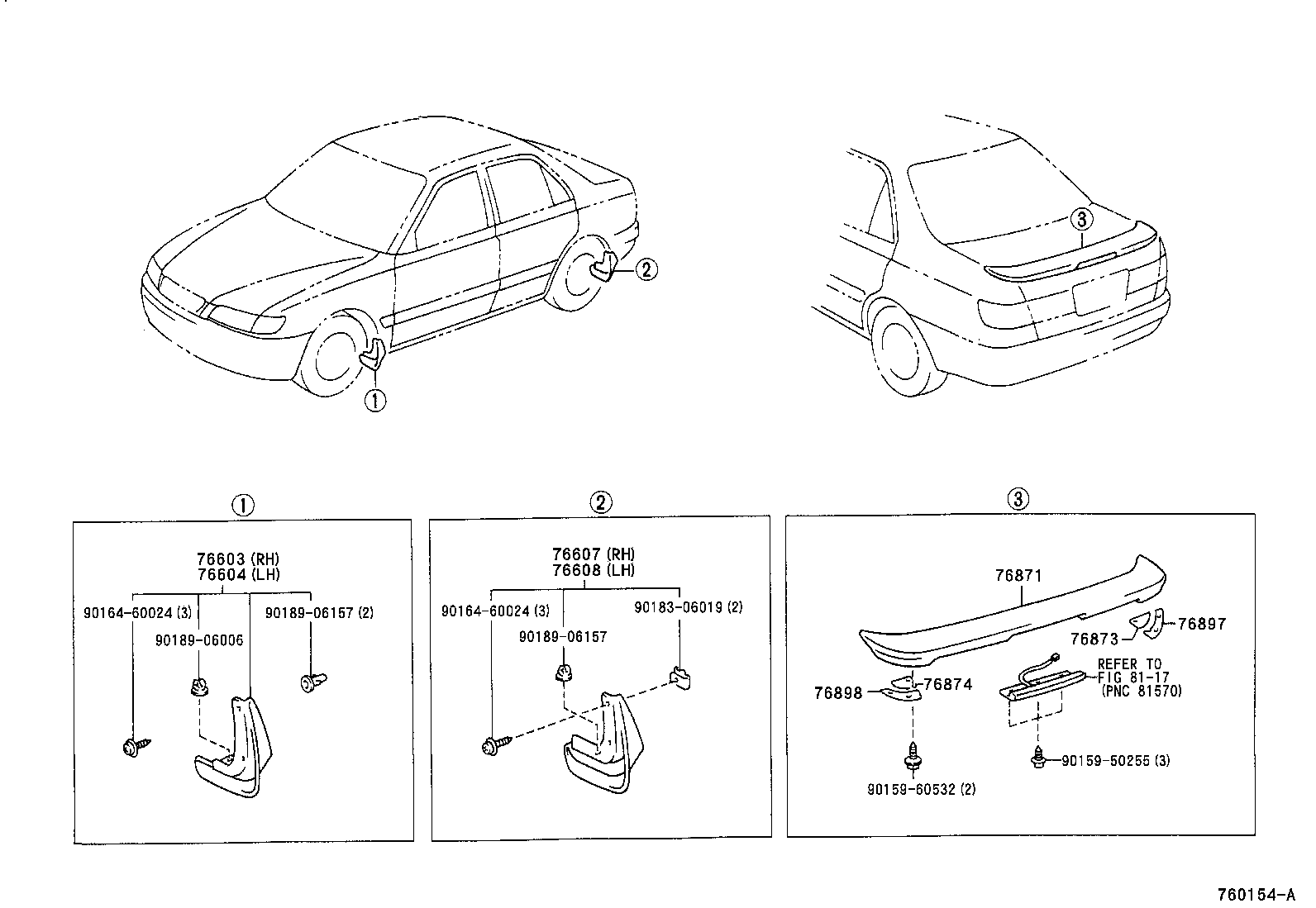 76874-20180 PROTECTOR, REAR SPOILER, NO.3 product image