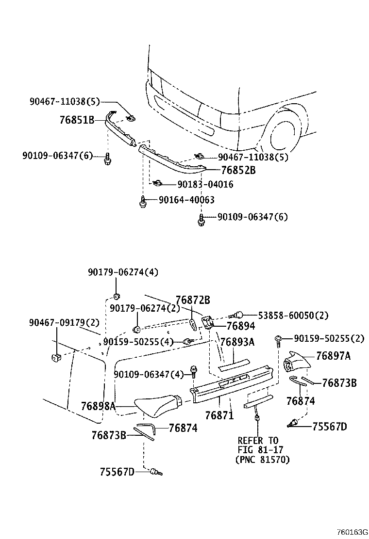 76874-36010 PROTECTOR, REAR SPOILER, NO.2 product image