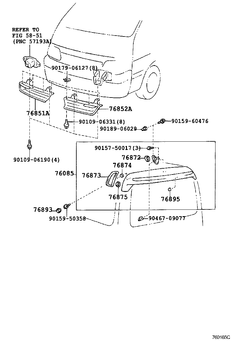 76085-26901 SPOILER SUB-ASSY, REAR product image