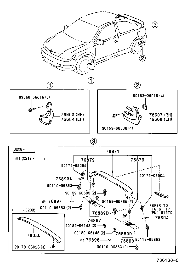Toyota 76085-52040-A0 SPOILER SUB-ASSY, REAR