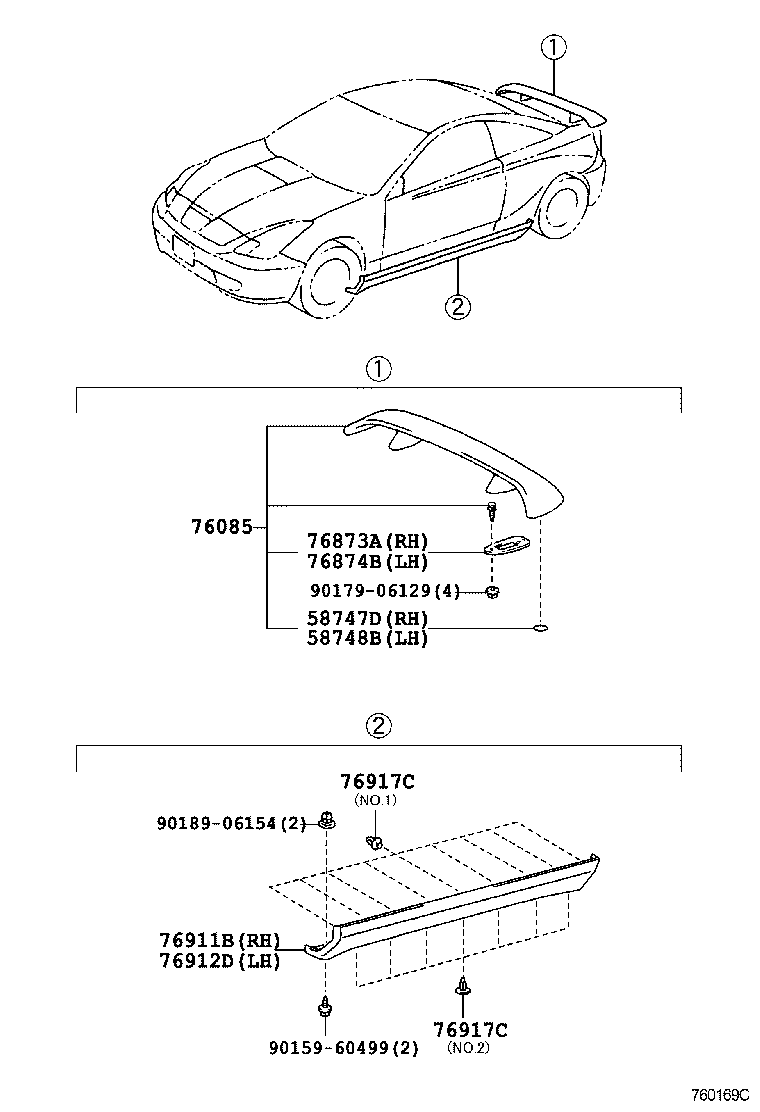 76085-20380-B2 SPOILER SUB-ASSY, REAR product image