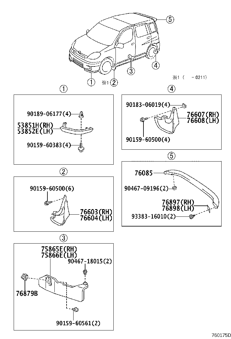 53852-52020 PAD, FRONT SPOILER, LH product image