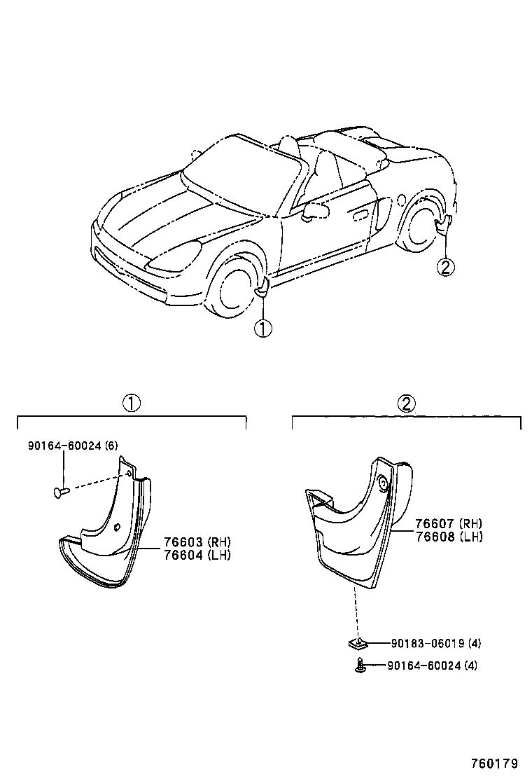 76622-17030-B2 MUDGUARD SUB-ASSY, FRONT FENDER, LH product image