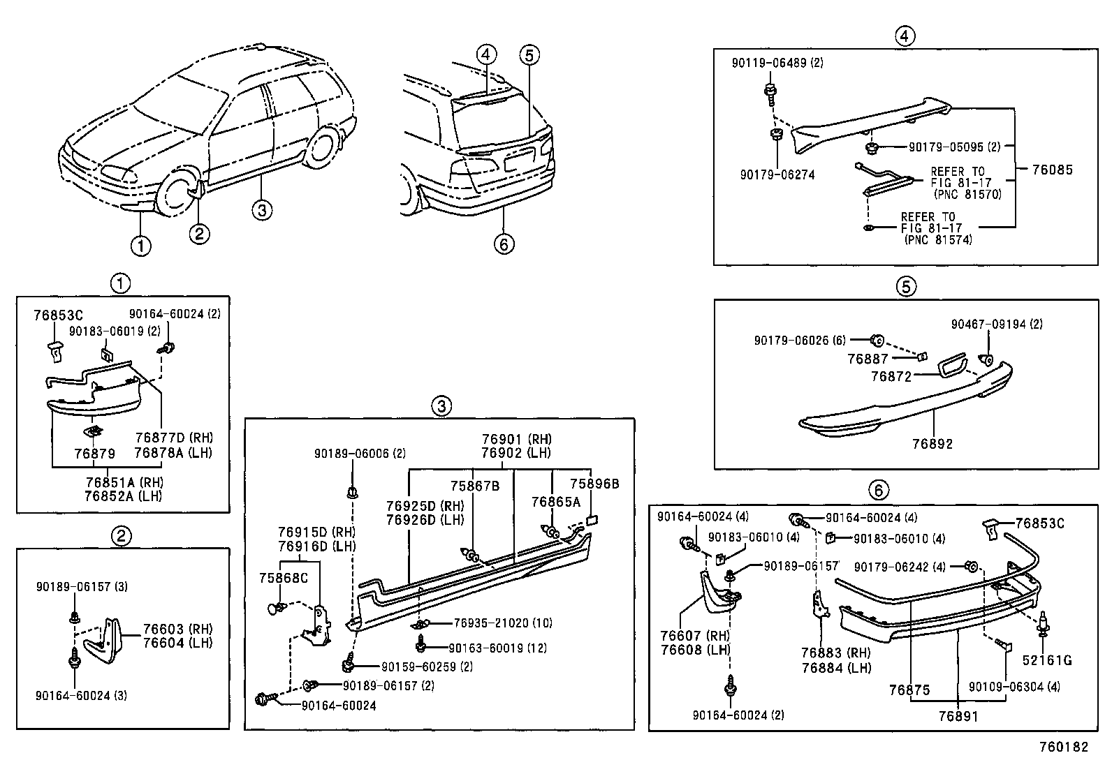75868-21010 CLIP, REAR SPOILER, NO.2 product image