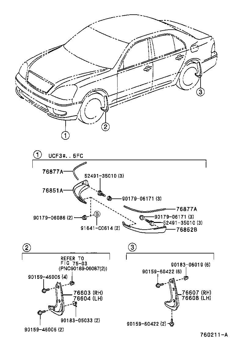 76852-50900 SPOILER, FRONT, LH product image