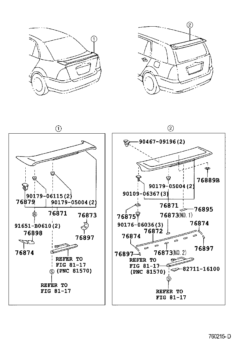 76783-12060 PROTECTOR, REAR SPOILER, NO.2 product image