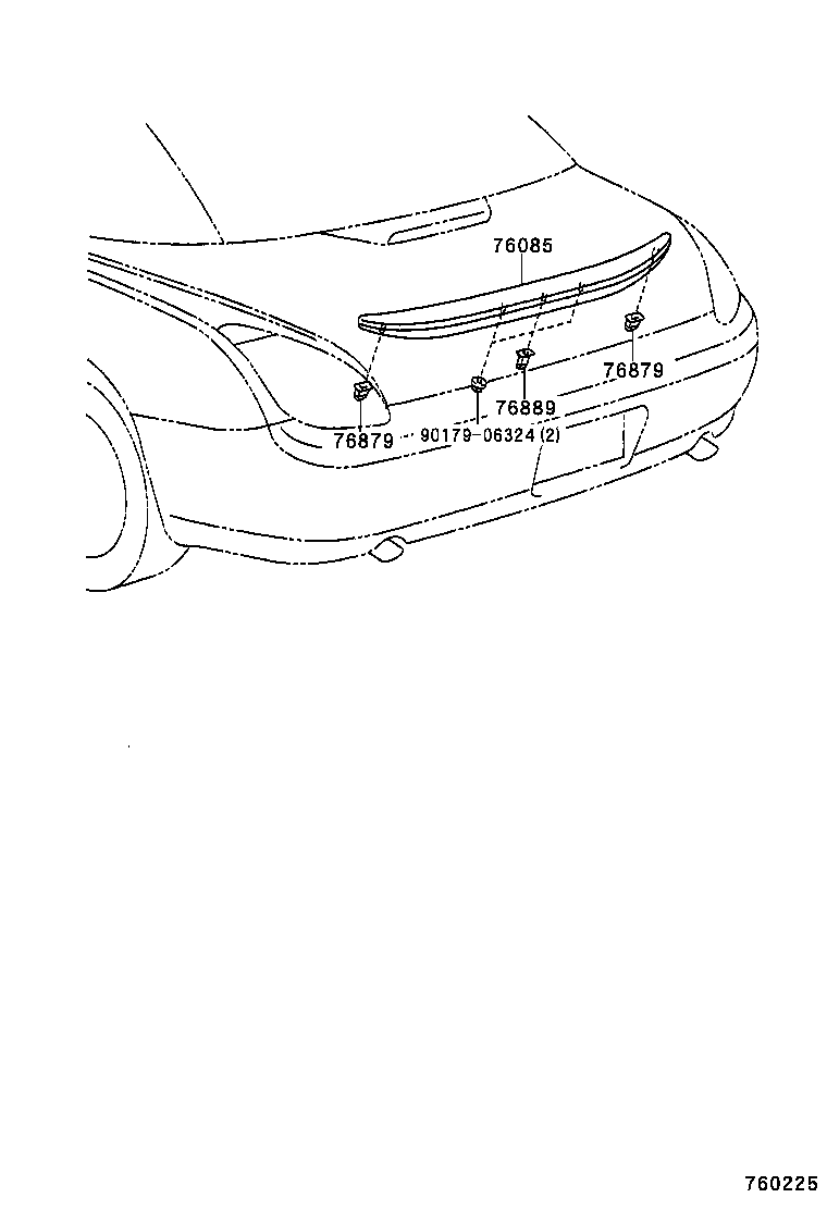 76085-24070-B2 SPOILER SUB-ASSY, REAR product image