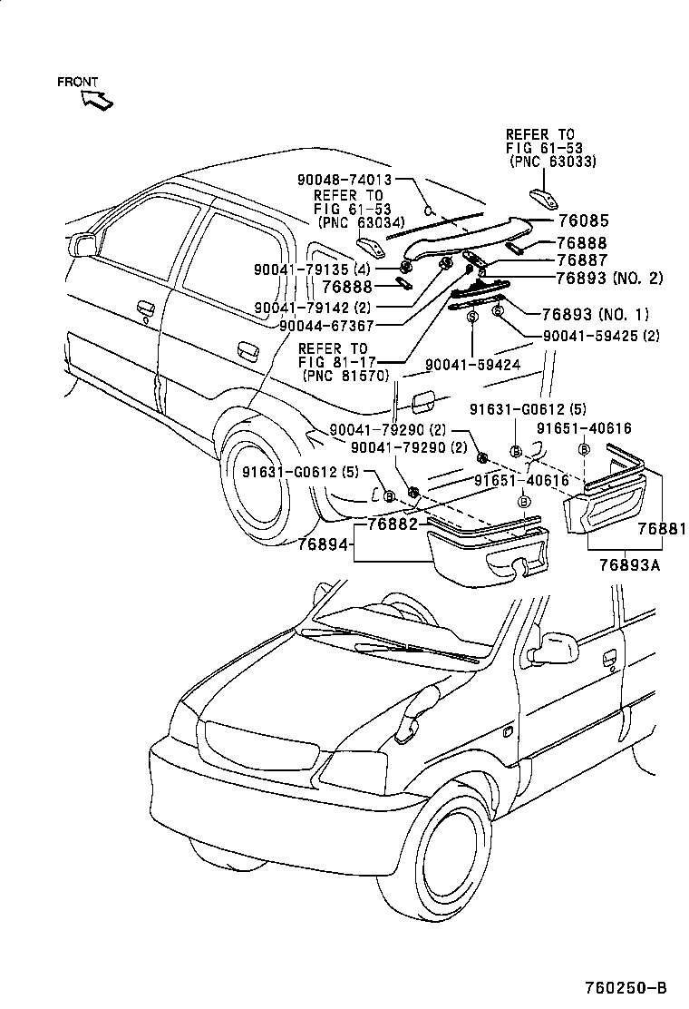 76894-87403-08 COVER, REAR SPOILER, LH product image
