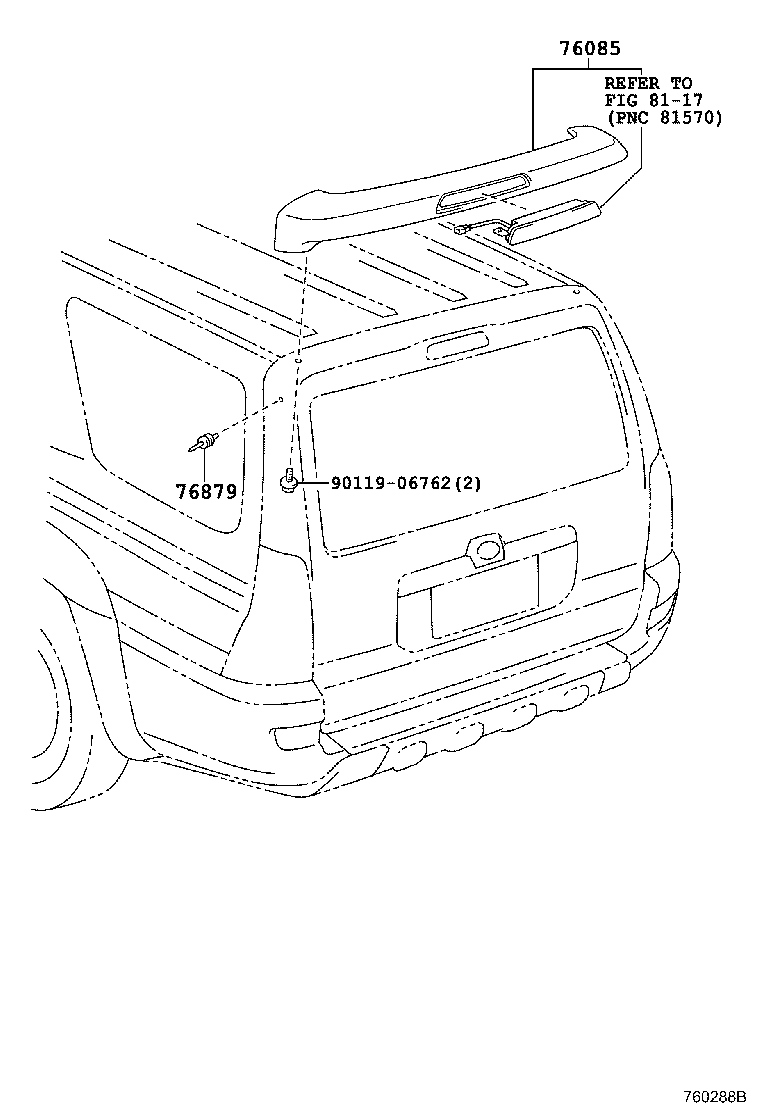 Toyota 76085-35070-F0 SPOILER SUB-ASSY, REAR