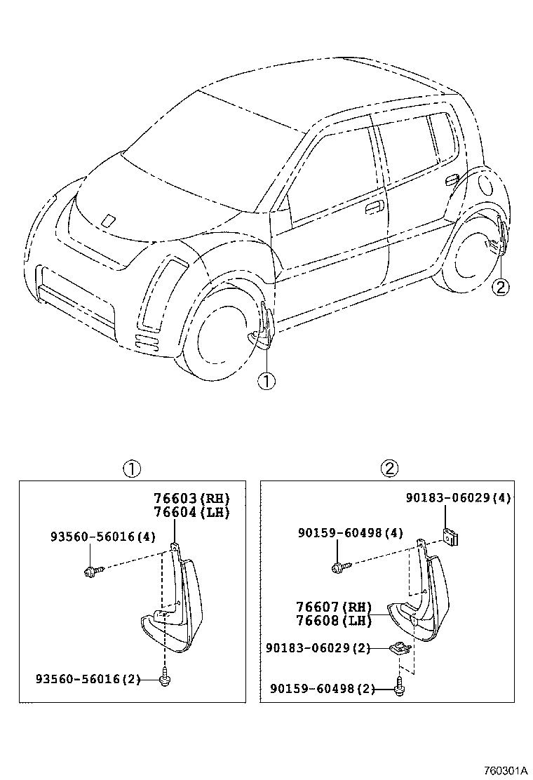 76622-52040 MUDGUARD SUB-ASSY, FRONT FENDER, LH product image