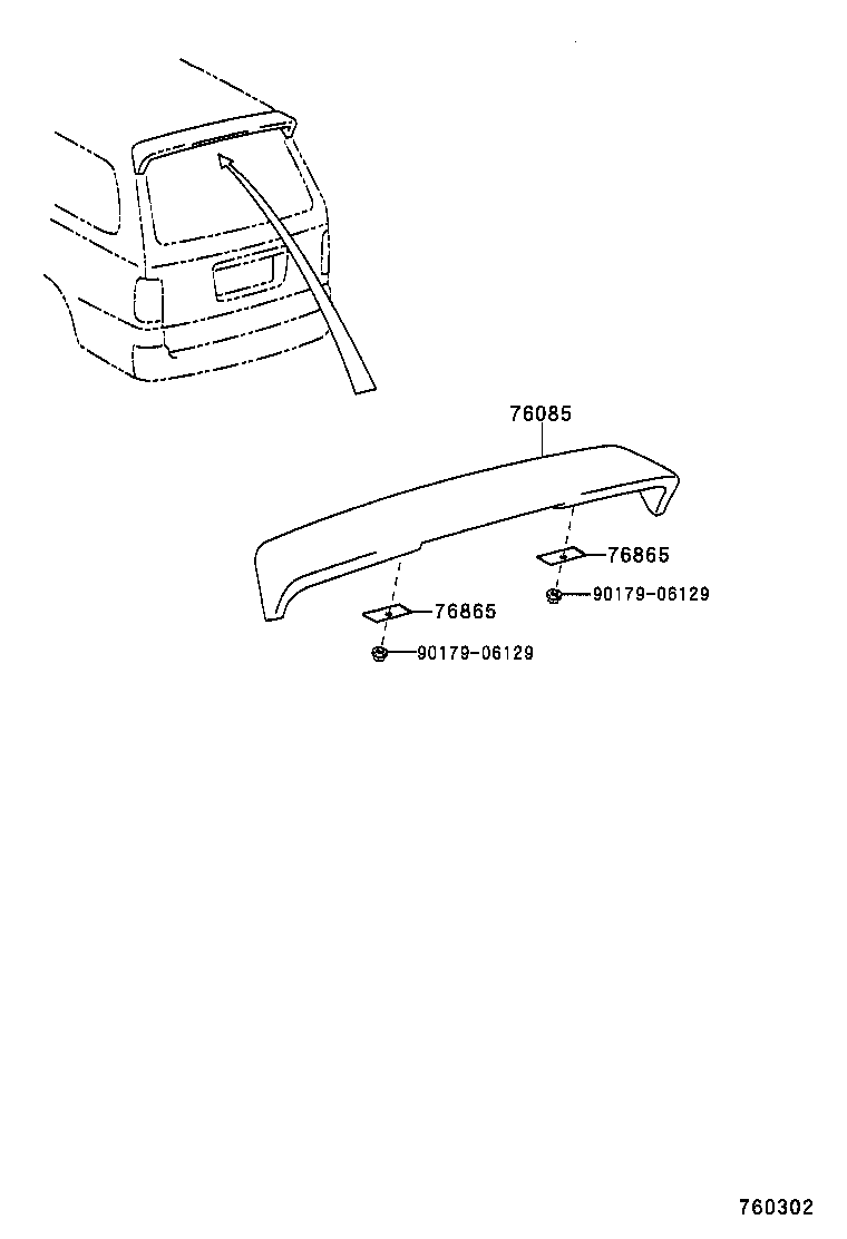 76870-YG010 SPOILER SUB-ASSY, REAR product image