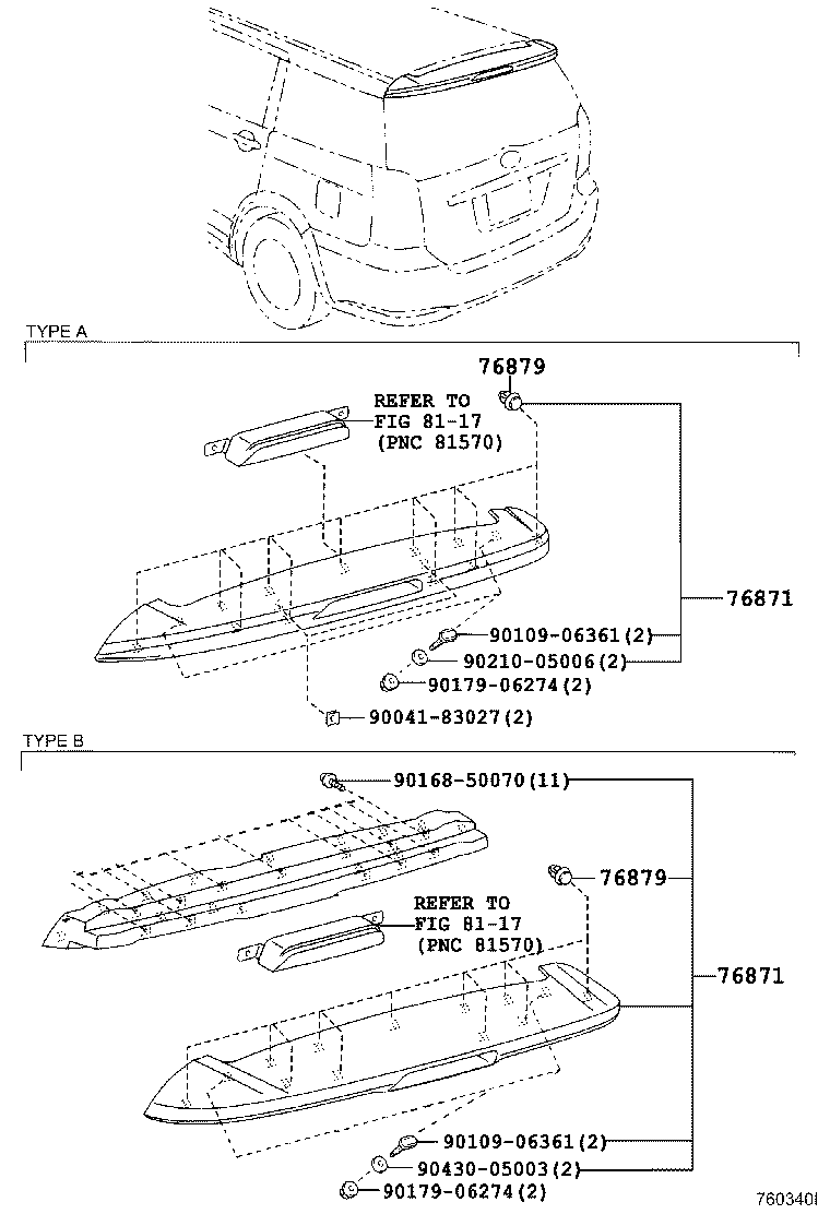 76085-68903 SPOILER, REAR product image