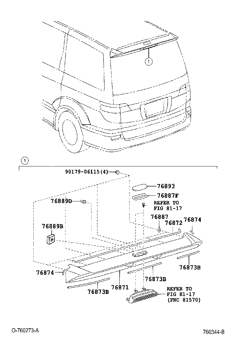 76871-58900 SPOILER, REAR product image