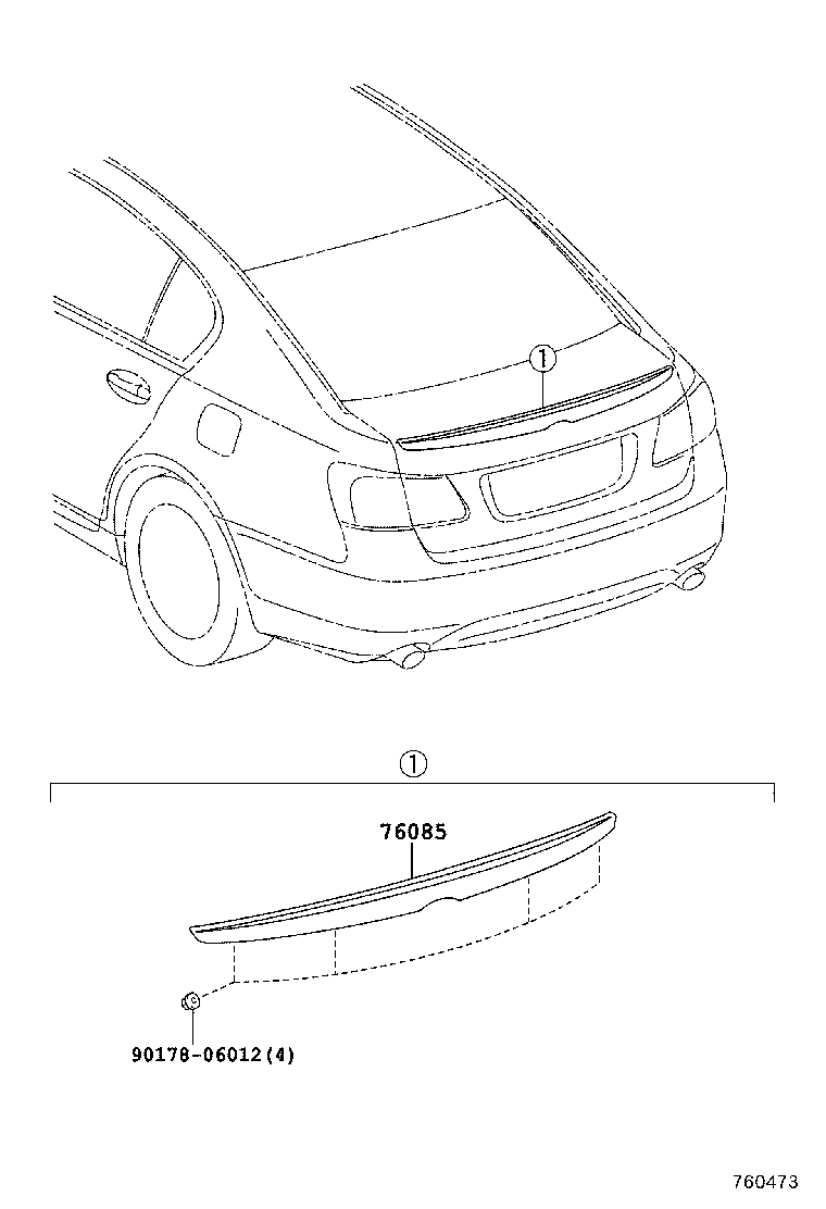 76085-30050-C2 SPOILER SUB-ASSY, REAR product image