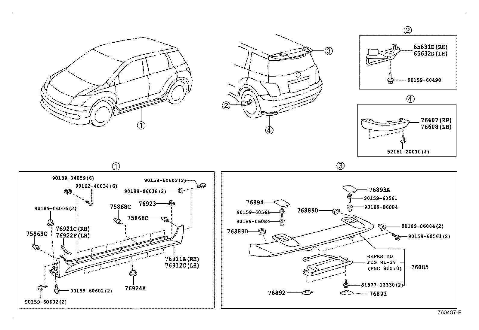 52107-52010 MUDGUARD SUB-ASSY, QUARTER PANEL, REAR LH product image