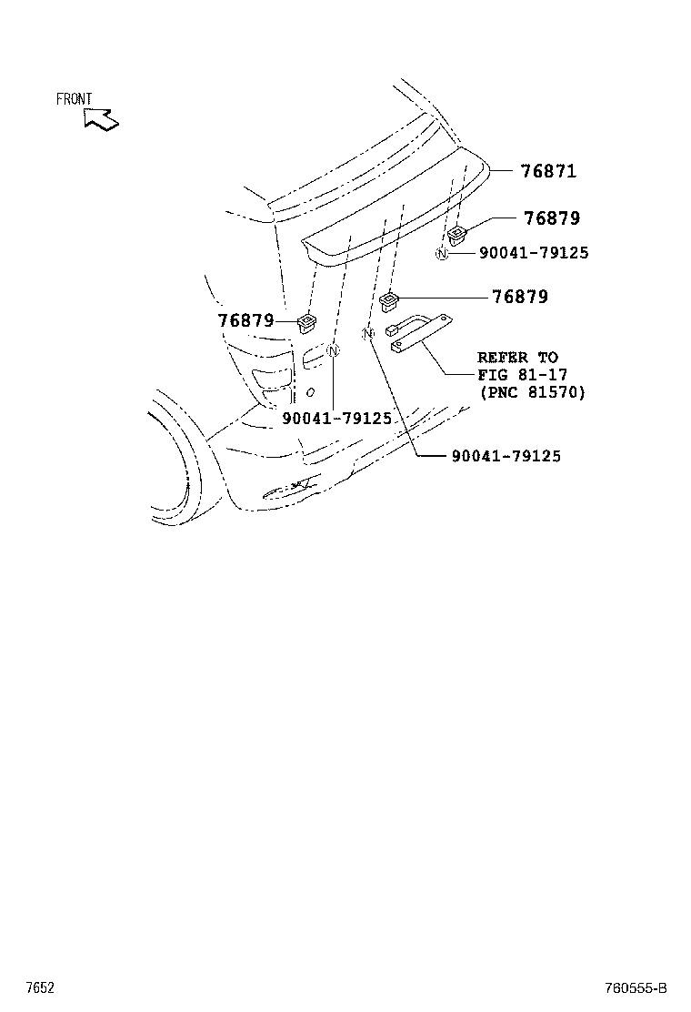 76622-BZ040 MUDGUARD, FRONT FENDER, LH product image