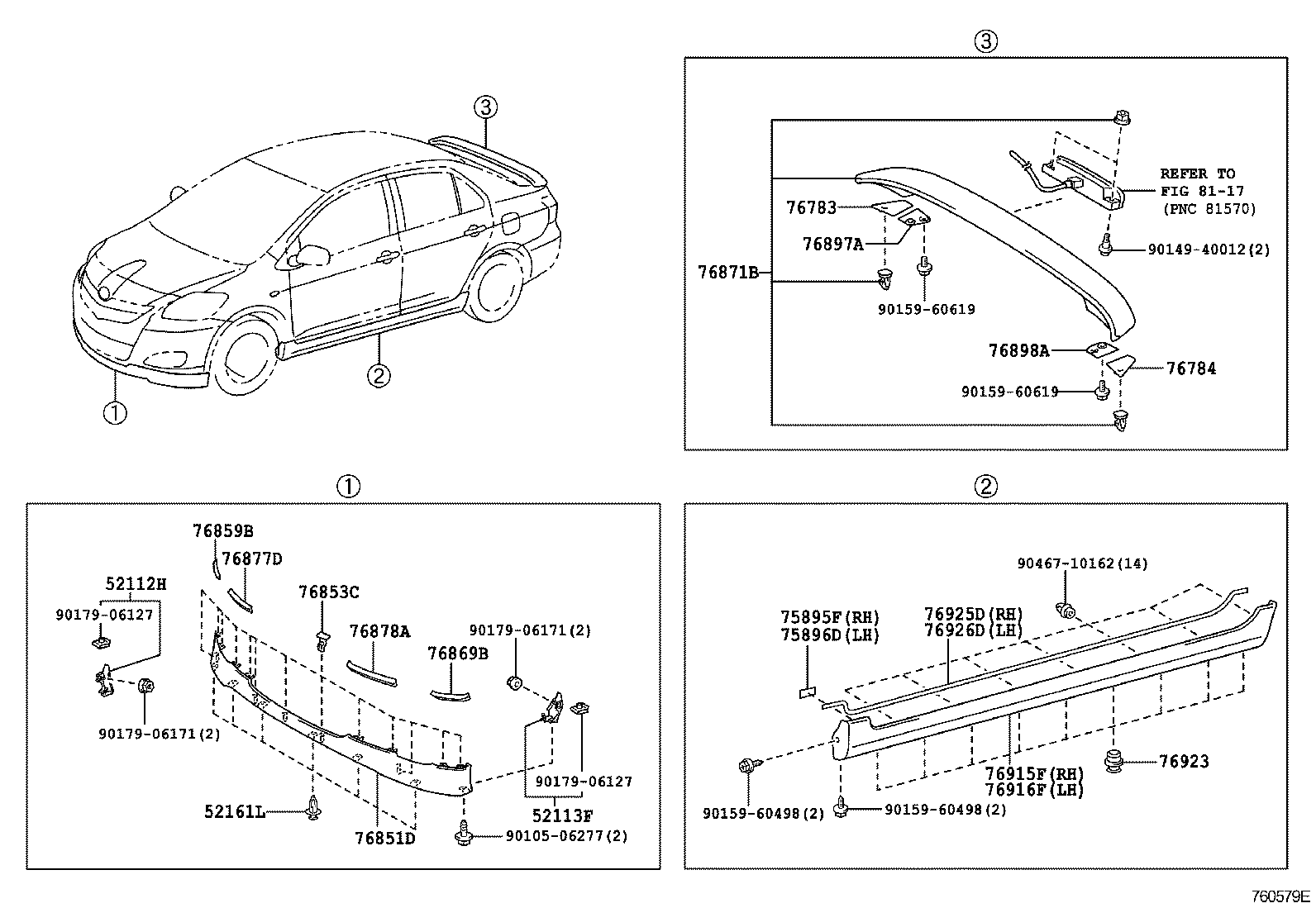 76871-0D902 COVER, REAR SPOILER product image