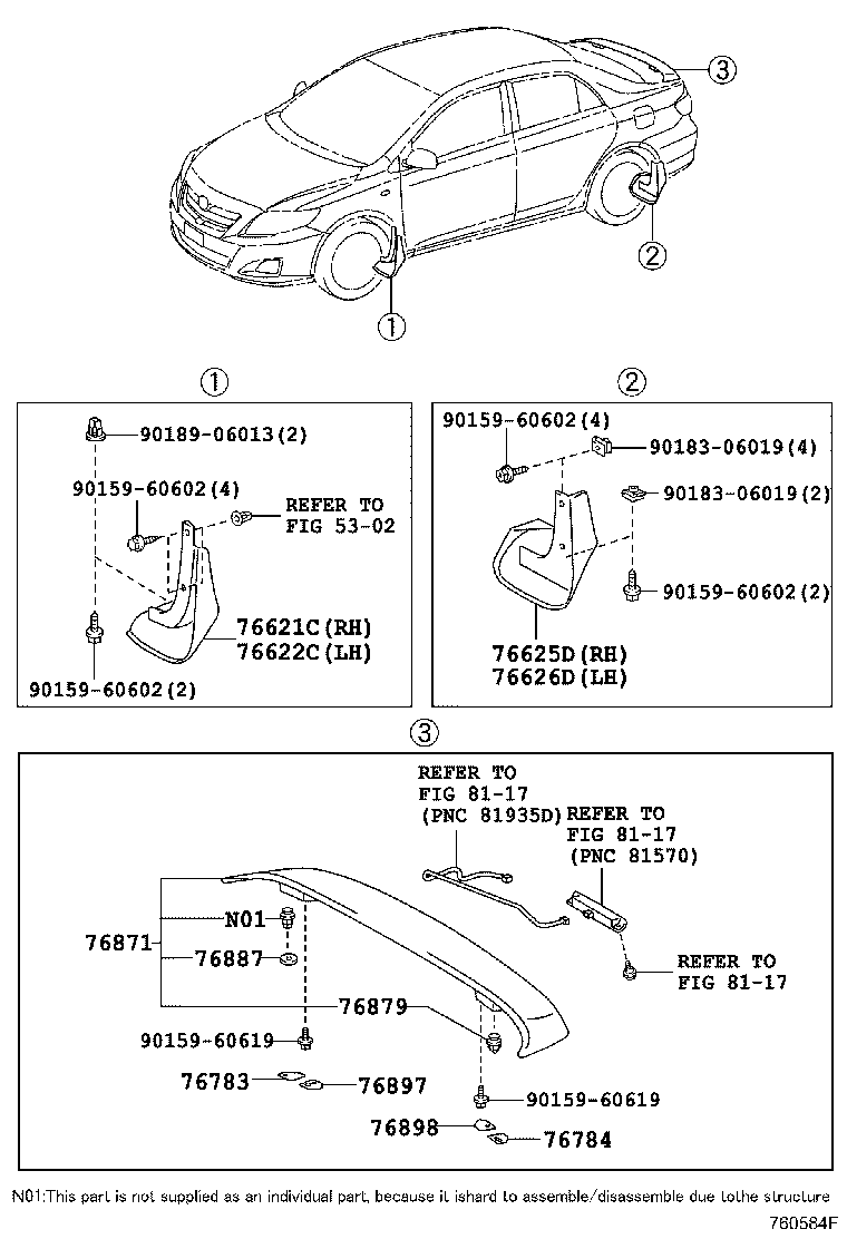 76871-12380-J2 SPOILER, REAR product image