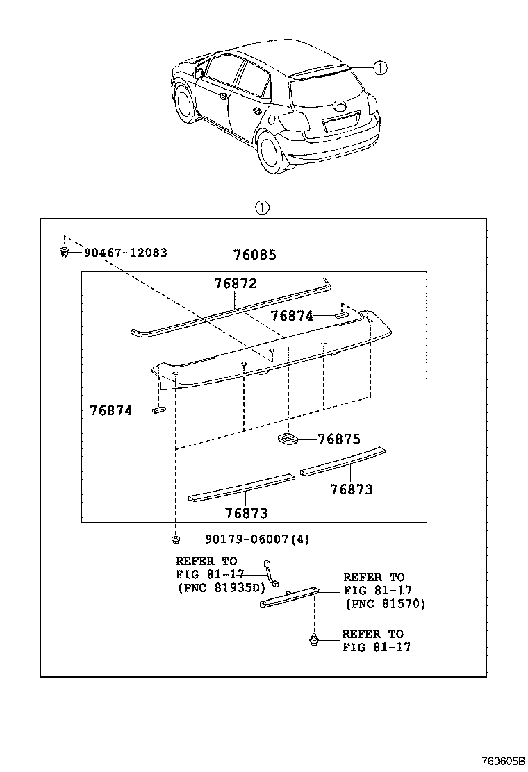 76085-12917-B2 SPOILER SUB-ASSY, REAR product image
