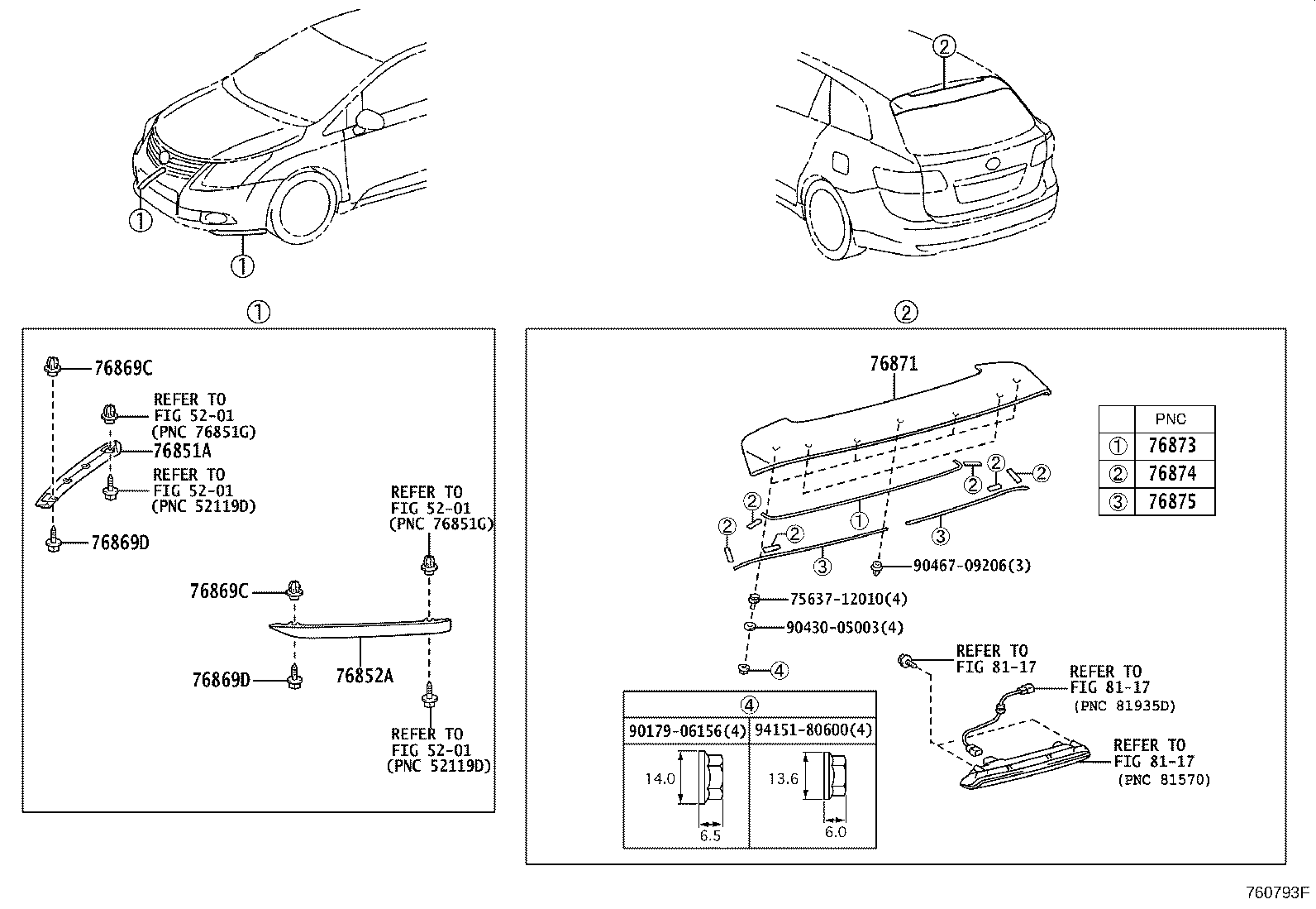 76871-05908-A0 SPOILER, REAR product image