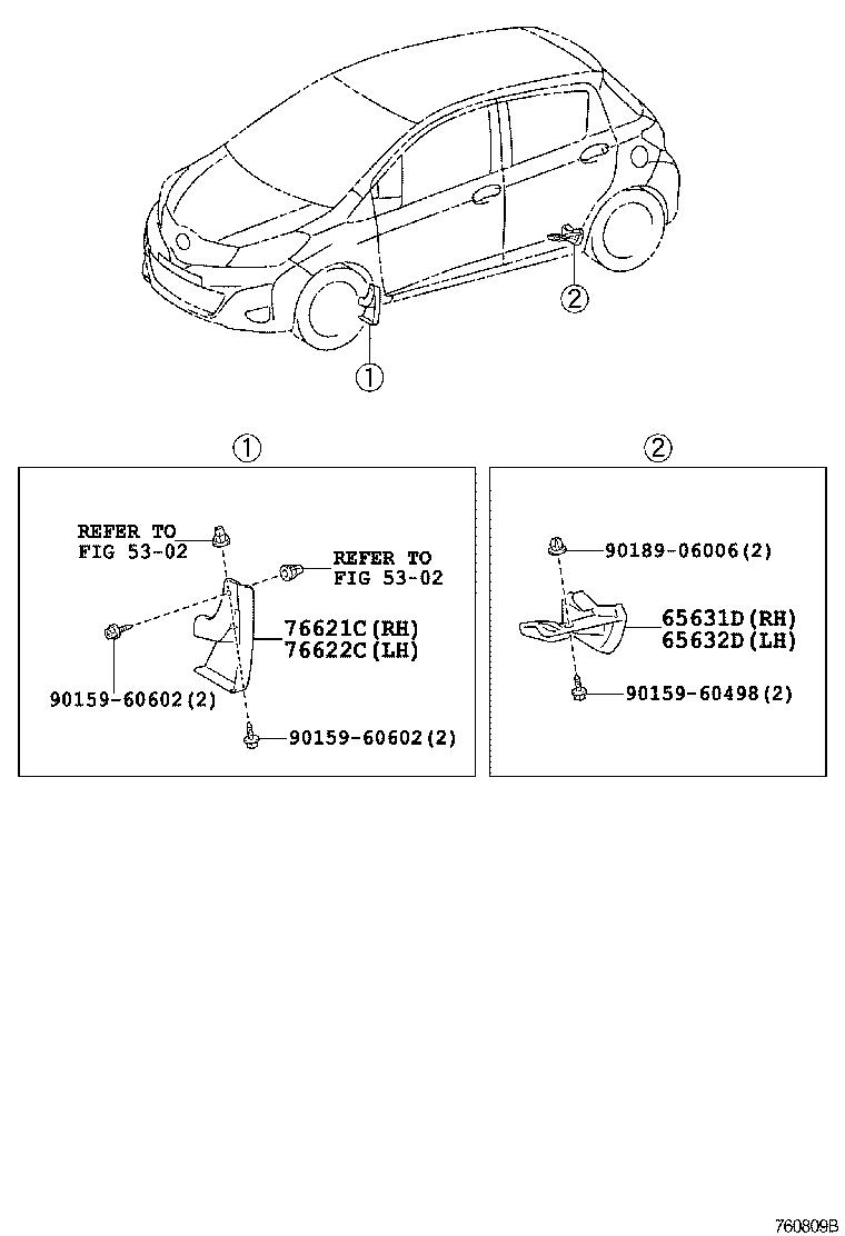Toyota 76085-52190-C0 SPOILER SUB-ASSY, REAR