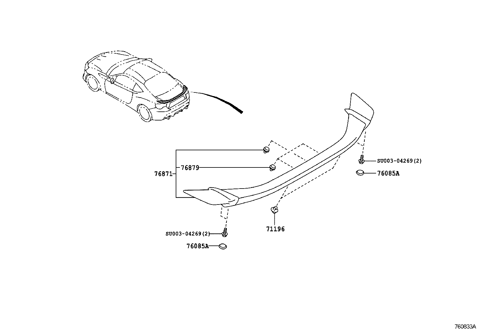 Toyota SU003-04234 SPOILER, REAR