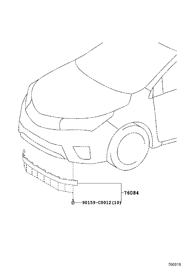 76084-02200 SPOILER SET, FRONT product image