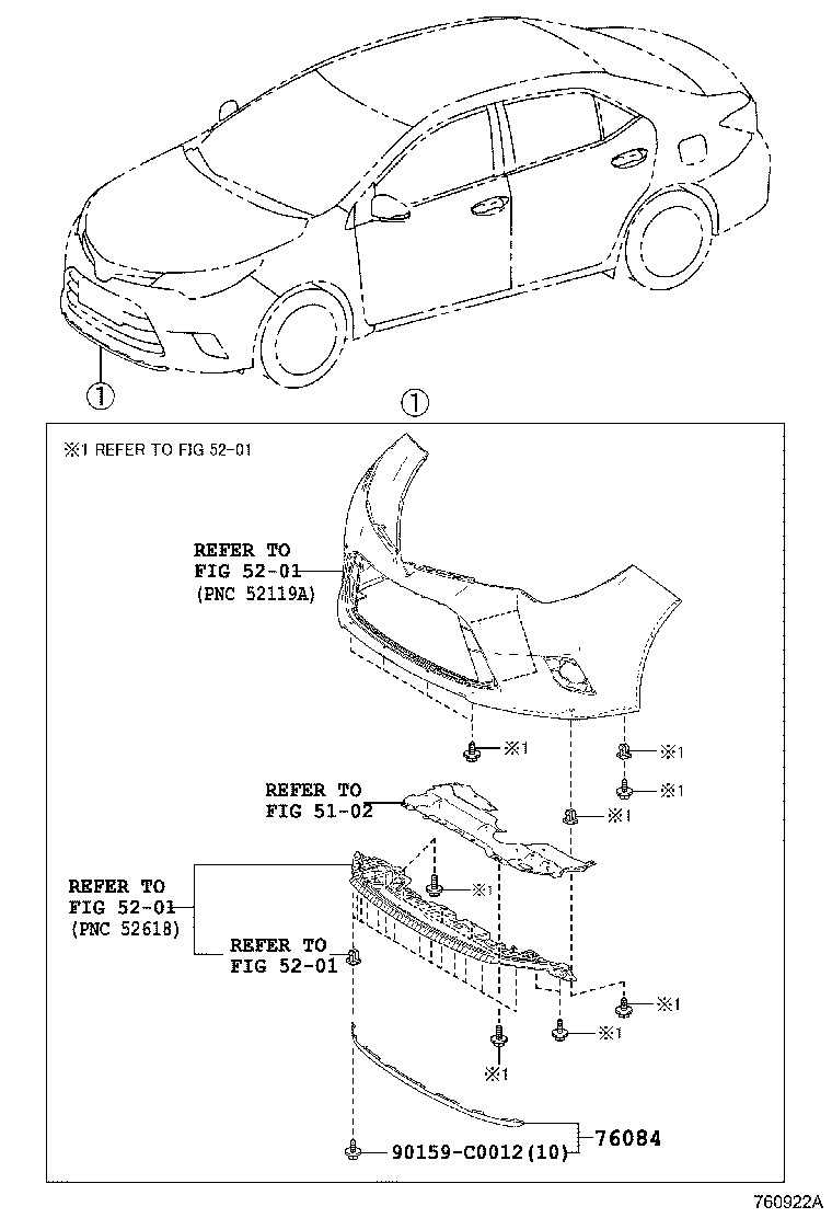 76084-02180 SPOILER SET, FRONT product image