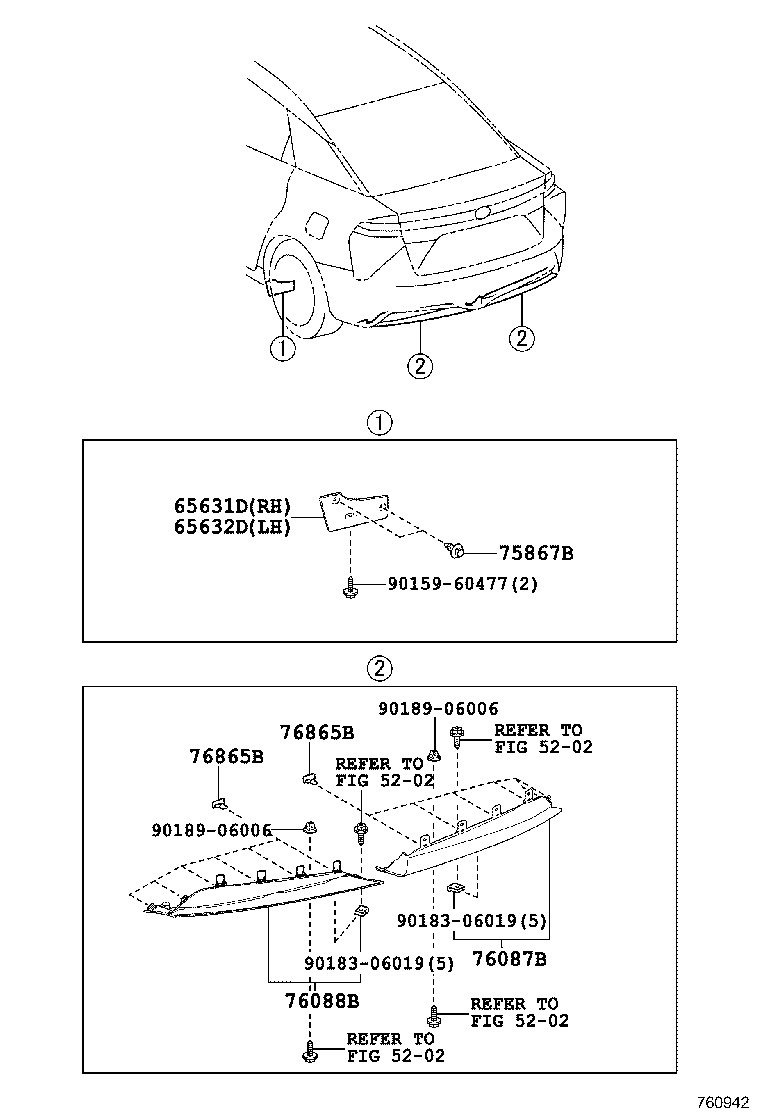 76088-62010 SPOILER SUB-ASSY, REAR SIDE, LH product image