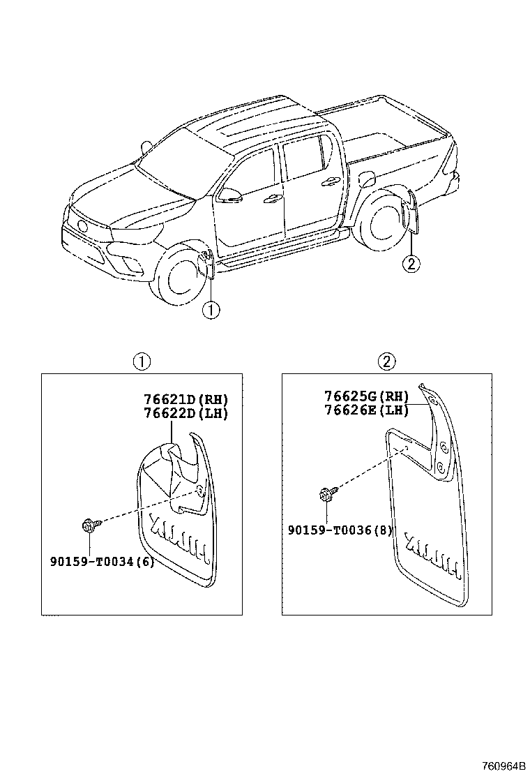 76622-0K150 MUDGUARD, FRONT FENDER, LH product image