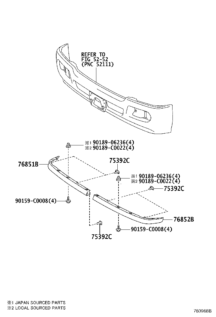 76851-0S010 SPOILER, FRONT, RH product image