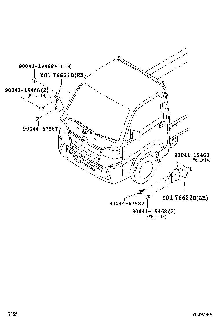 76621-B5070 MUDGUARD, FRONT FENDER, RH product image