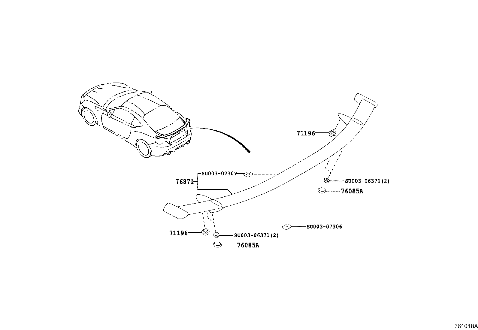 Toyota SU003-06759 SPOILER, REAR