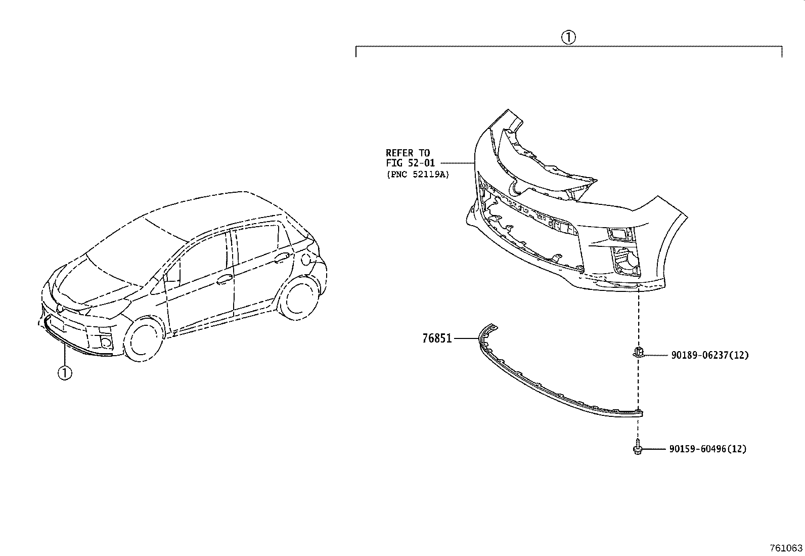76085-52280-F0 SPOILER SUB-ASSY, REAR product image