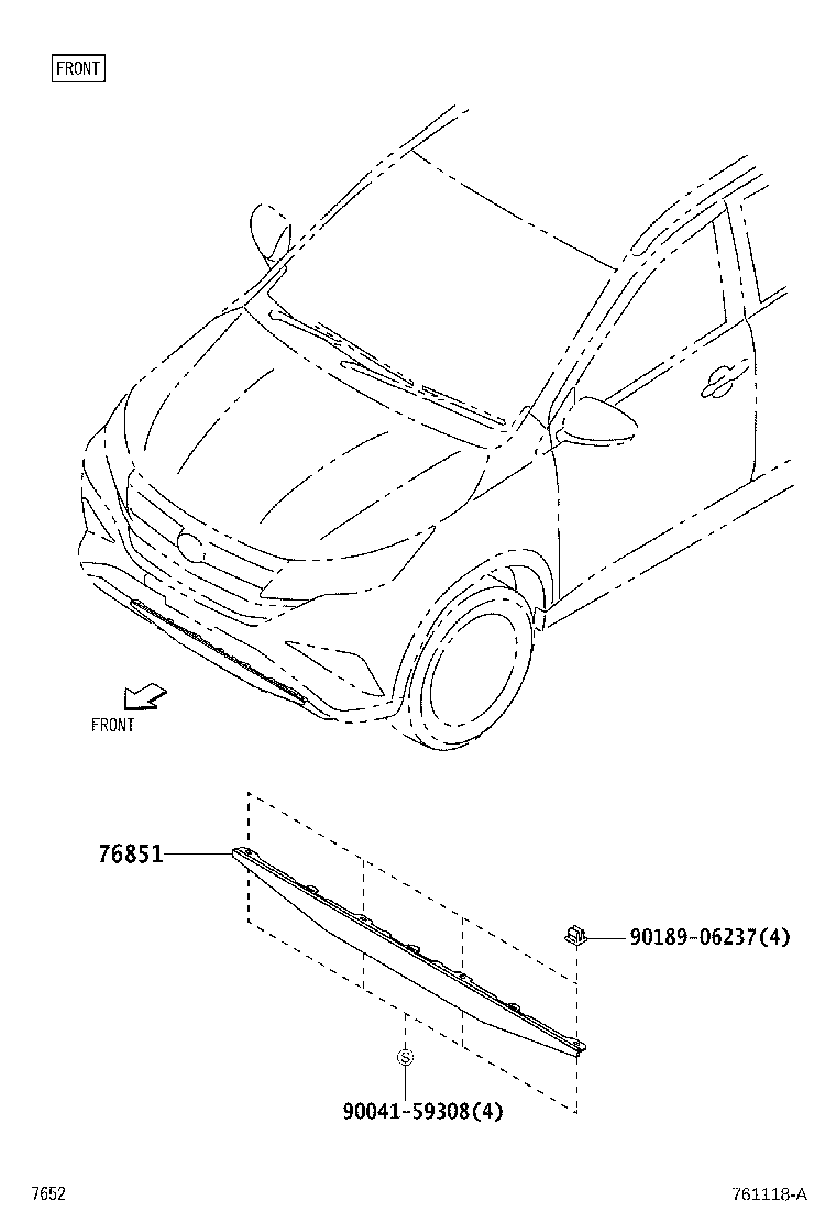 76088-BZ040 SPOILER SUB-ASSY, REAR SIDE, LH product image