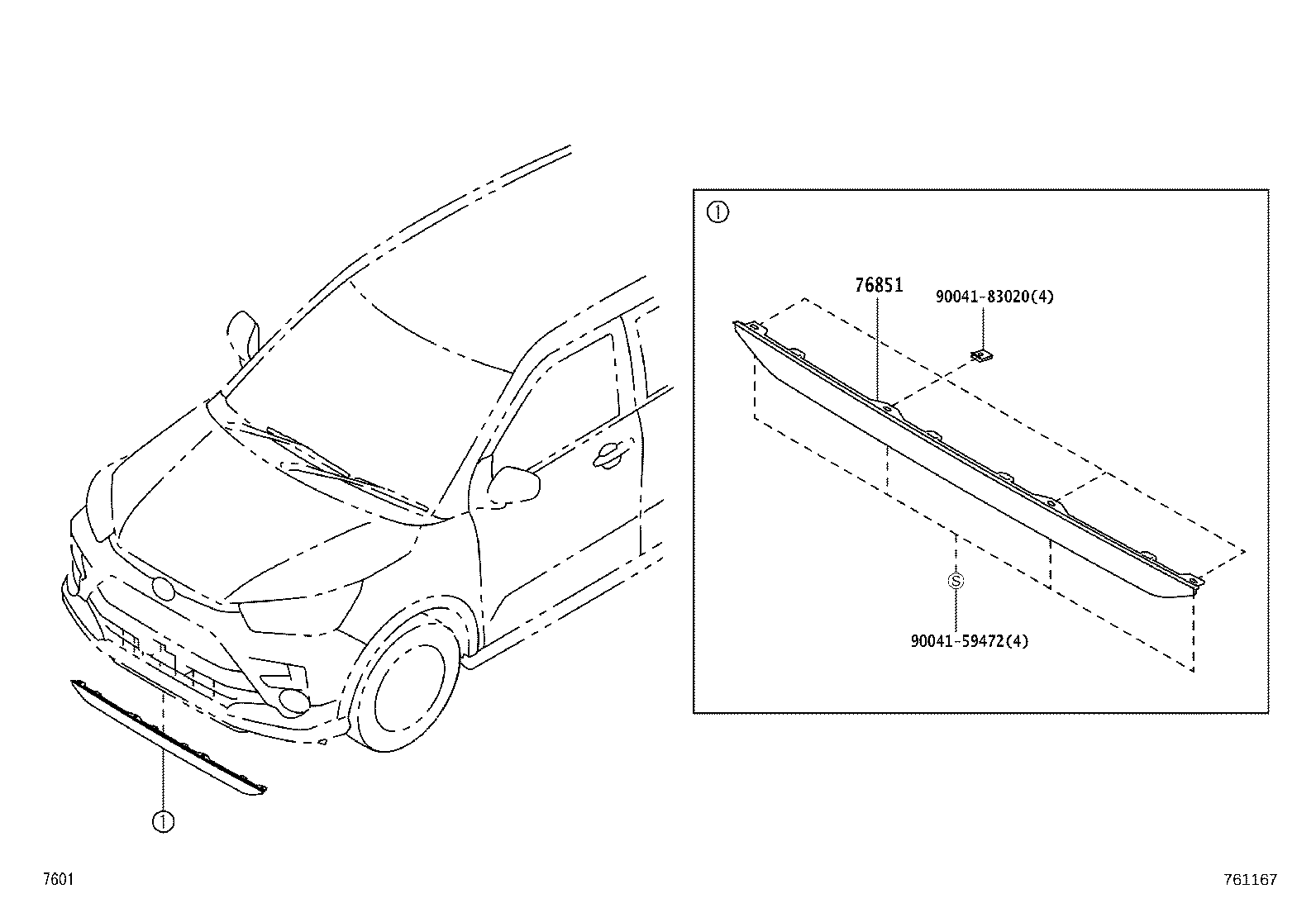 76088-B1010 SPOILER SUB-ASSY, REAR SIDE, LH product image