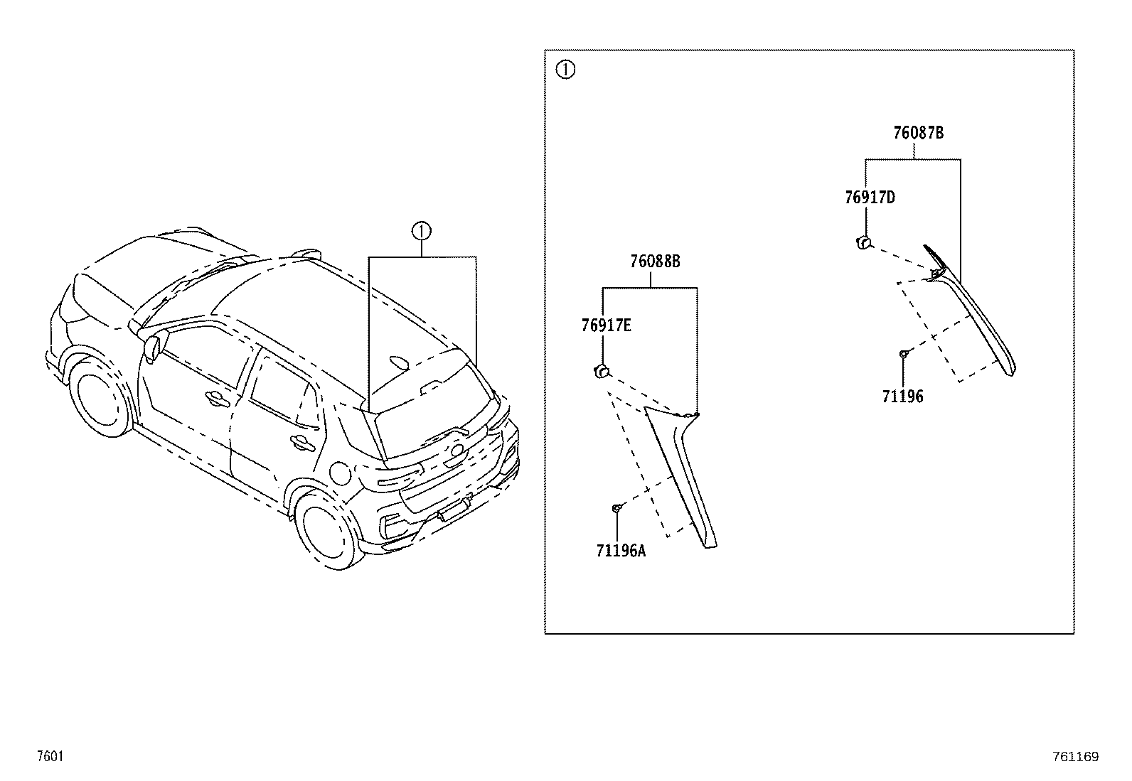76088-B1010 SPOILER SUB-ASSY, REAR SIDE, LH product image