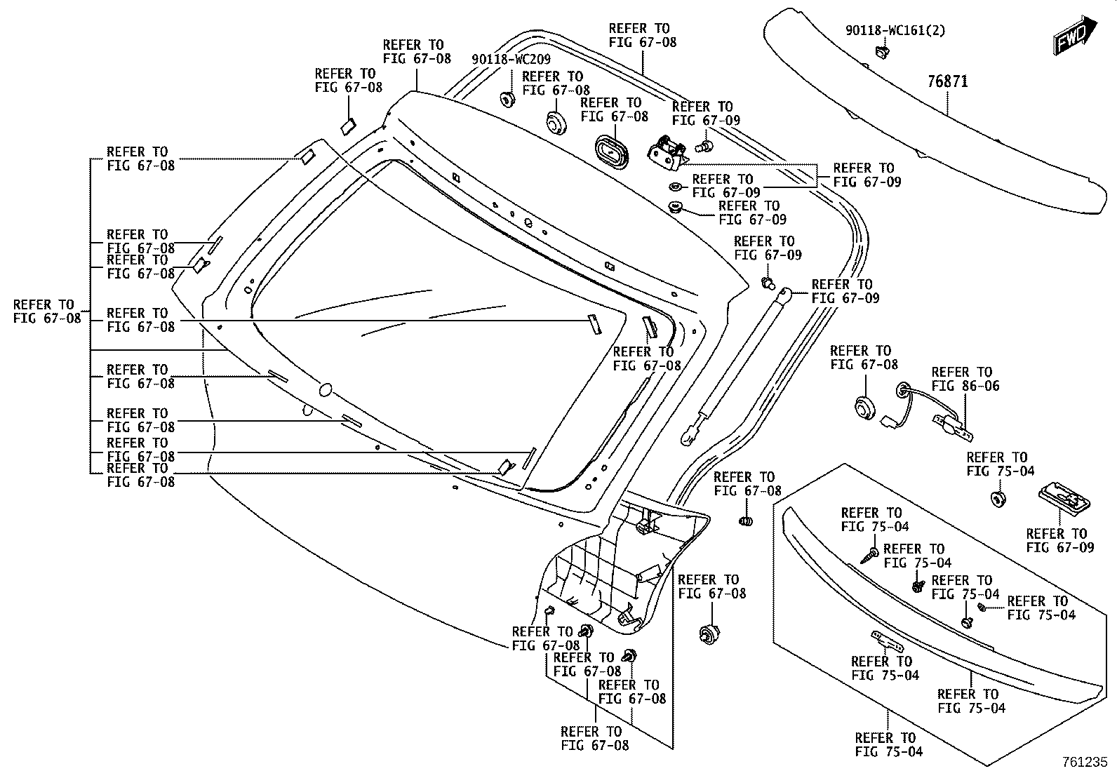 76085-WC009 SPOILER, REAR product image