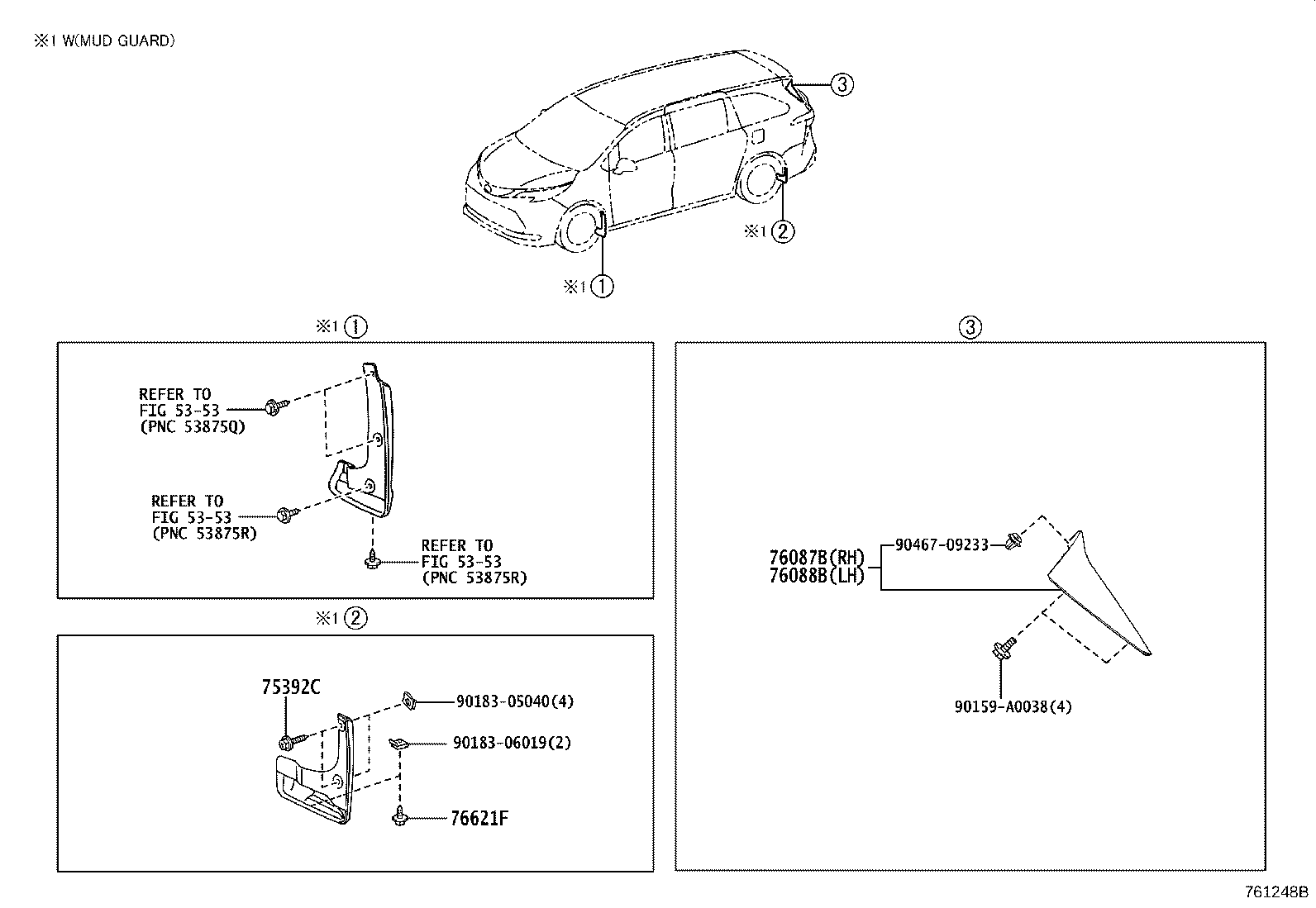 Toyota 76087-08010 SPOILER SUB-ASSY, REAR SIDE, RH