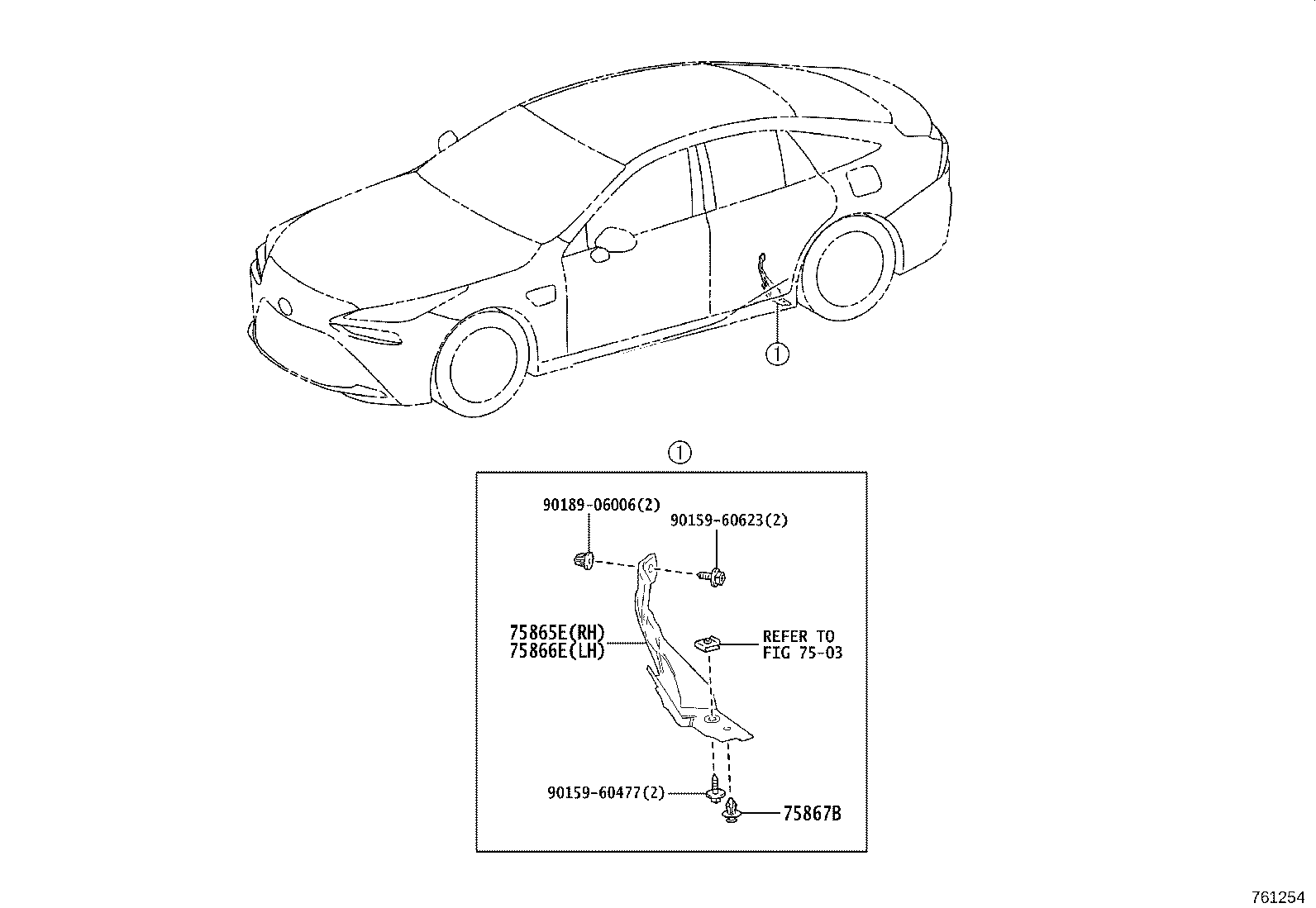 75865-62010 PROTECTOR, ROCKER PANEL MOULDING, RH product image
